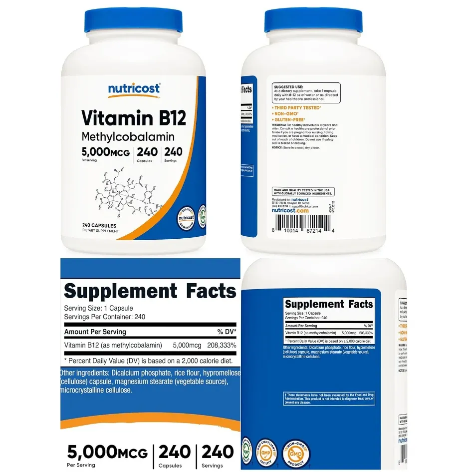 Vitamina B12 (Metilcobalamina) 5000 mcg: Energia Pura e Suporte Neurológico Natural